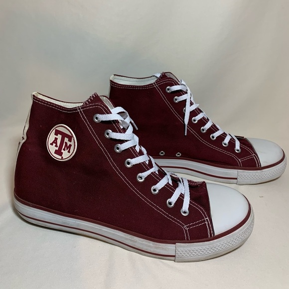 Texas A&M Aggies Men’s Burgundy High Top Sneakers Size 11 - Picture 4 of 8